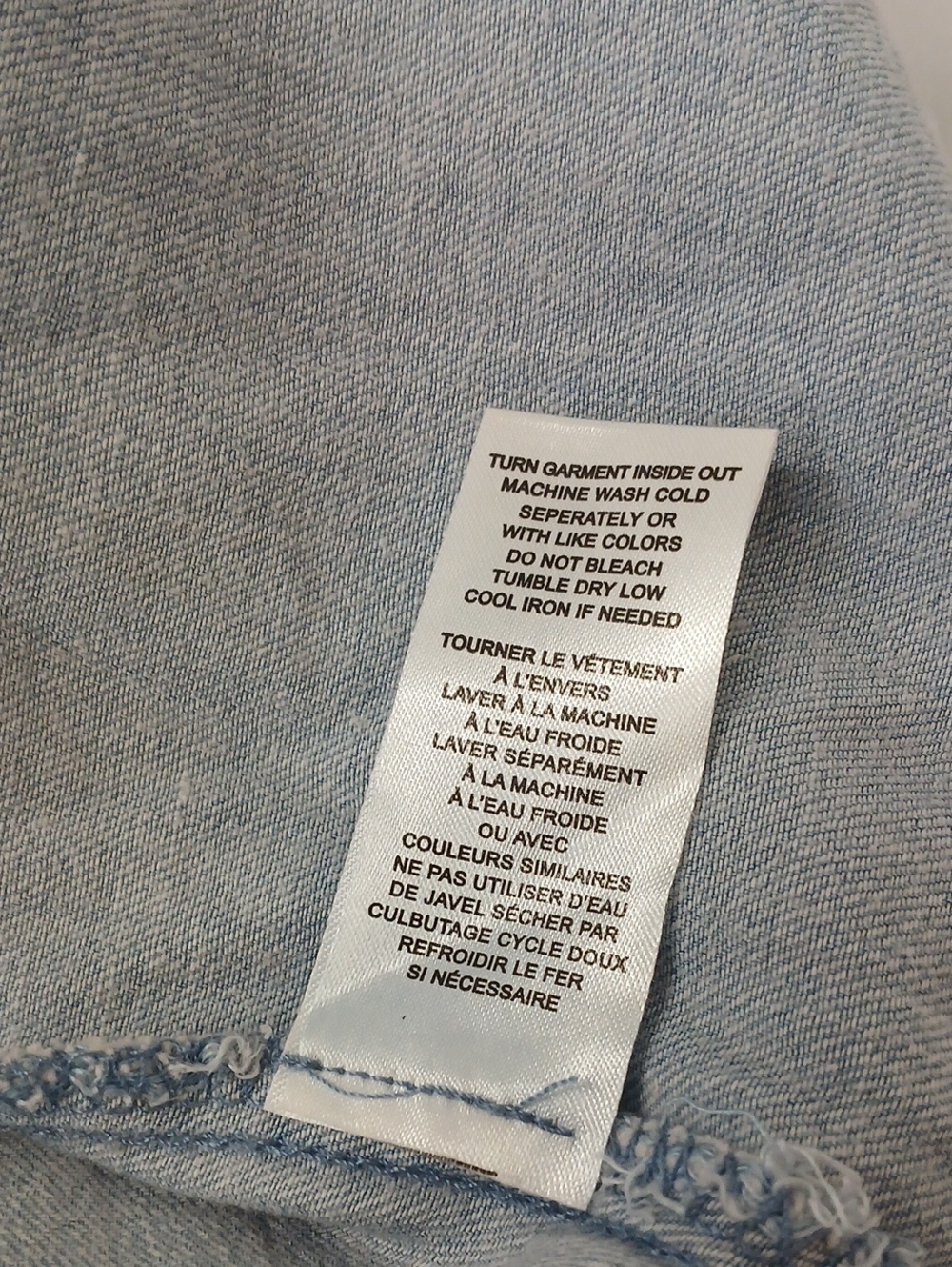 Industry Light Blue Ruffle Denim Sleeveless Chambray Top Size M - Picture 7 of 7